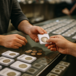Hands exchanging a graded silver coin during a sale at a coin shop counter. Title Tag: Coin Collection Sale Transaction at Coin Shop Counter I'm here You got this Now start Come on man leave it up planet as I still working out for you man Play food Designate your enemy Any round you fire will float around in 5METERS and state definition rounds for this bad at work Sir shovel is running Do you read me All right here's the deal we had satisfactory until we see a shuttle around in crash that they Mesa dated OK copy that OK i'm goodbye boys you're getting this weather all right now let's go let's play ball You're nervous no I'm not going to **** die Go Acceleration to supersonic experience in 15 seconds Citizen Identified John Carlisle N 8321 I have a situation here Lovely to hear your voice there's a citizen fairing sensitive brain data out of the city right now some thieves are trying to hijack you don't call it recently deactivated agent if I **** information man Oh that's a real contract Come on